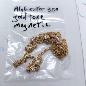Alabaster magnetic gold tone chain 30 in.